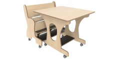 Hoogzit tafel L75 x B80 cm Berken me 1 bank  Tangara Groothandel voor de Kinderopvang Kinderdagverblijfinrichting8